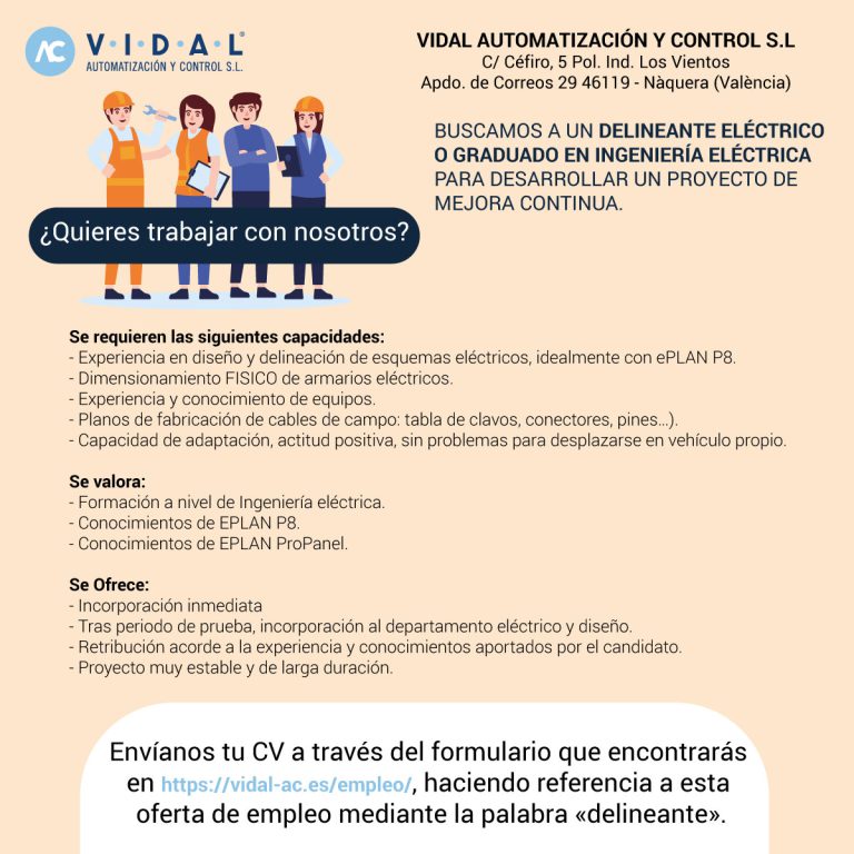 Lee más sobre el artículo Buscamos Delineante Eléctrico ePLAN